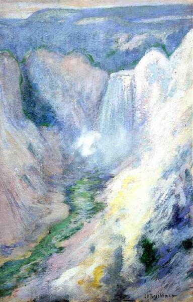 Waterfall in Yellowstone, c.1895 - Джон Генрі Твахтман (Tуоктмен)