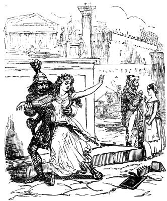 Virginia carried off by a Minion in the pay of Appius - John Leech