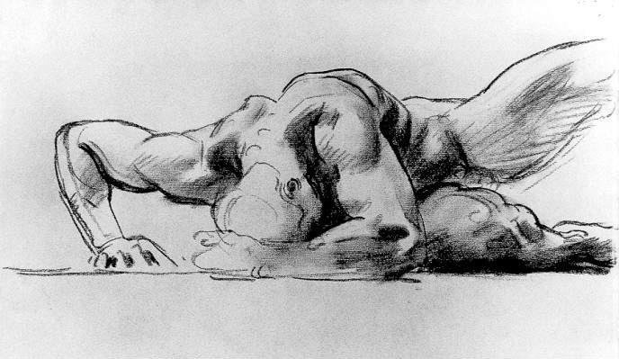 Study of a figure for Hell - John Singer Sargent