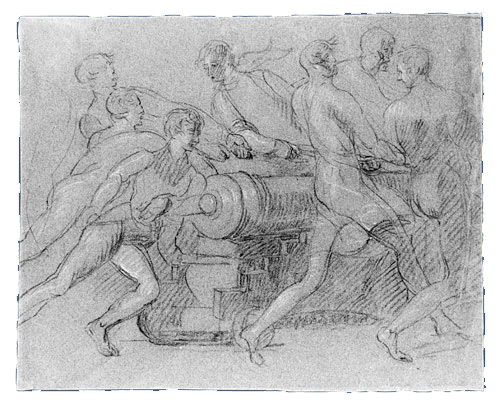 Sailors Maneuvering a Cannon, 1810 - John Singleton Copley