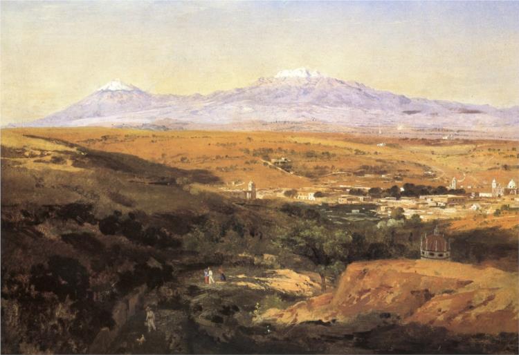 Vista de la ciudad de Tlaxcala, 1874 - Хосе Марія Веласко