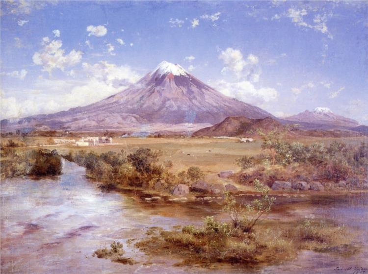 Vista de los volcanes, 1887 - Jose Maria Velasco - WikiArt.org