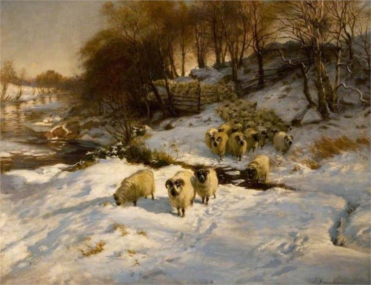 Sheep in the Snow - Joseph Farquharson