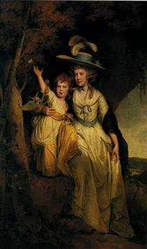 Susannah Hurt with Her Daughter Mary Anne - Joseph Wright