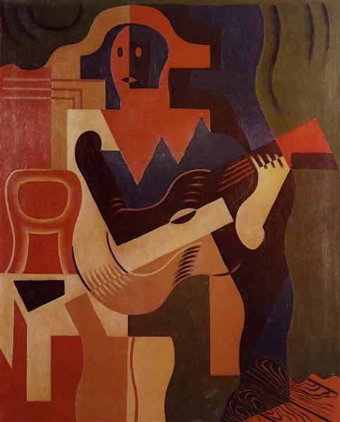 Harlequin with Guitar, 1919 - Хуан Грис