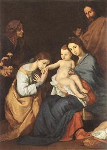 The Holy Family with St. Anne and St. Catherine - 胡塞佩·德·里貝拉