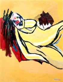 Yellow Nude - Karel Appel