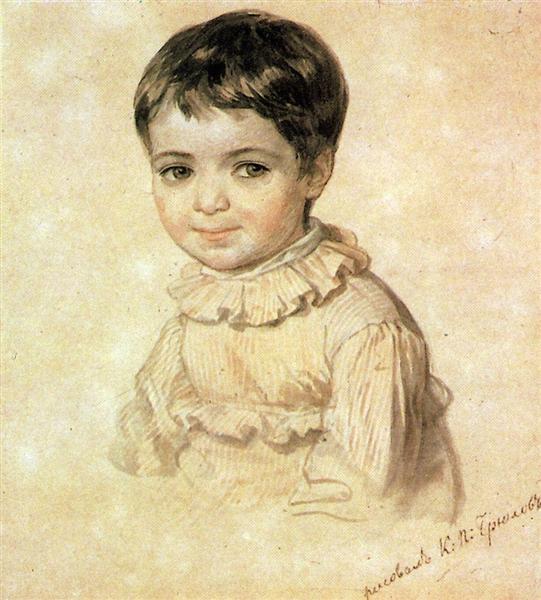 Портрет М.П.Кикиной в детстве, 1817 - 1820 - Карл Брюллов