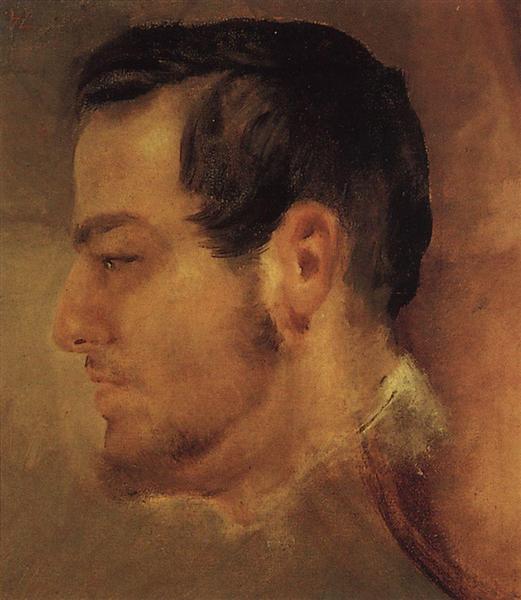 Профиль головы Глинки, 1843 - 1847 - Карл Брюллов