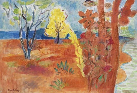 Orange Earth, Yellow Trees - Karl Schrag