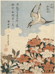 Cuckoo and Azaleas - Hokusai