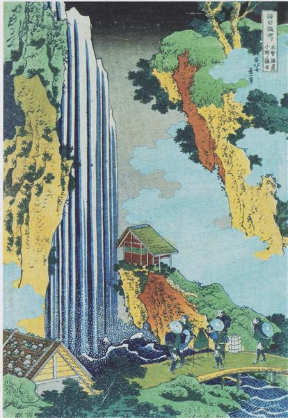 Ono waterfall at Kisokaido - Katsushika Hokusai