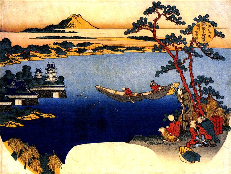 View of lake Suwa - Кацусика Хокусай