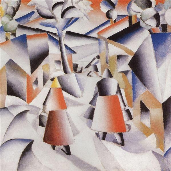 Morning in the Village after Snowstorm, 1913 - Kazimir Malevich