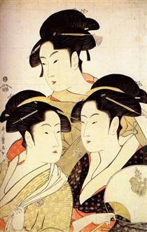 Three Beauties of the Present Day - Китагава Утамаро