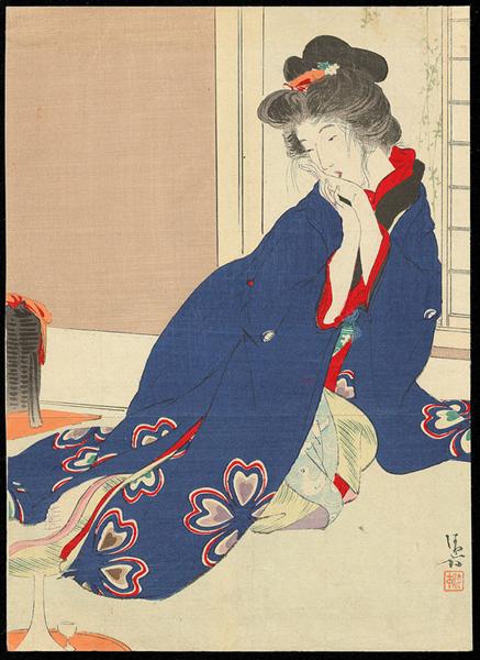 Scarlet Peach, 1909 - Kaburagi Kiyokata