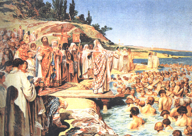 The Baptism of Kyivans - Klavdi Lébedev