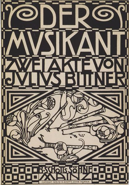 Envelope for the score to the opera Julius Bittner's opera 'The musician', 1909 - Коломан Мозер