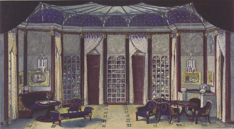 Stage design for 'The Phantom' of Hermann Bahr, 1913 - Коломан Мозер