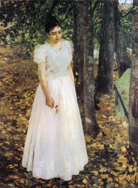 Autumn.Young Woman in a Garden, 1891 - Konstantin Korovin