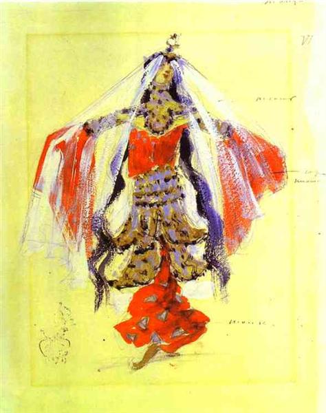 Dancer.Costume design for Rubinstein`s opera - Konstantin Alexejewitsch Korowin