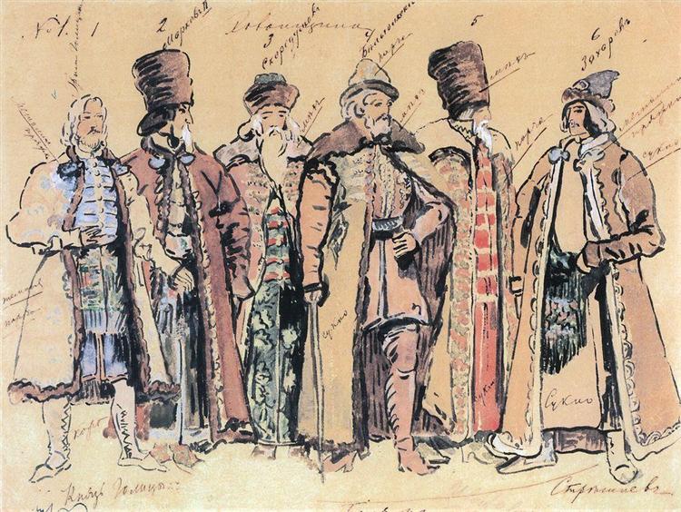 Prince Golitsyn and the boyars, 1910 - Костянтин Коровін
