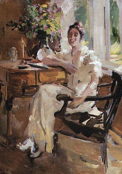 The lady on the chair, 1917 - Constantin Korovine