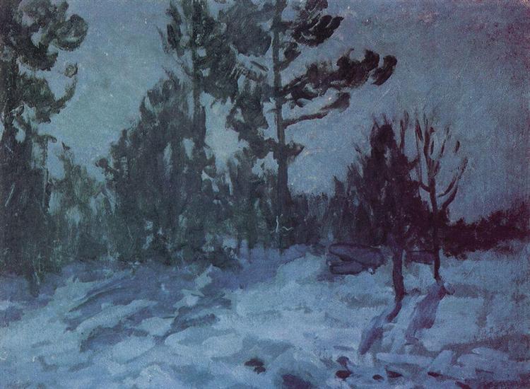 имняя ночь, 1910 - Константин Коровин