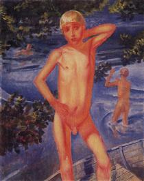 Bathing boys - Кузьма Петров-Водкін