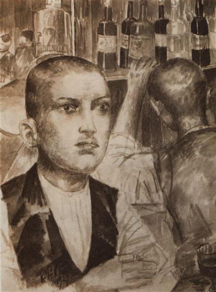 Гарсон парижского кафе, 1924 - Кузьма Петров-Водкин