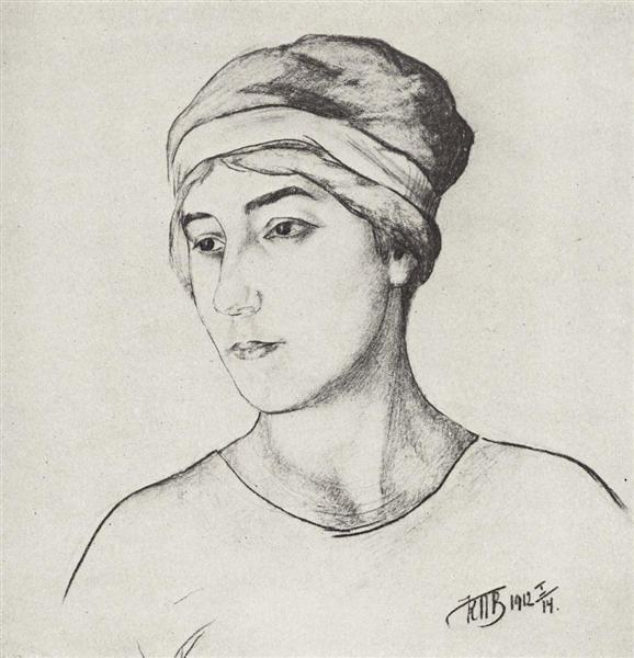 Portrait of the Artist's Wife, 1912 - Kuzma Petrov-Vodkin