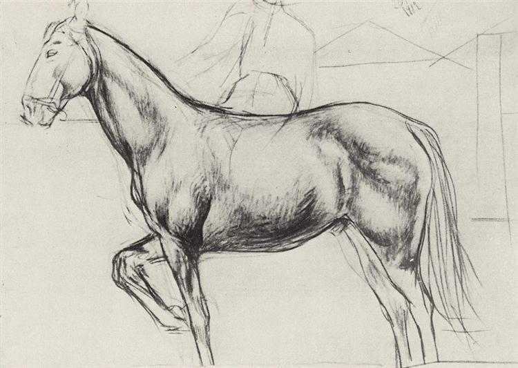 Этюд для картины Купание красного коня, 1912 - Кузьма Петров-Водкин