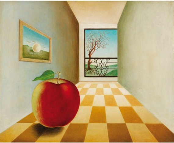 Pomme devant une fenêtre ouverte - Leon Arthur Tutundjian