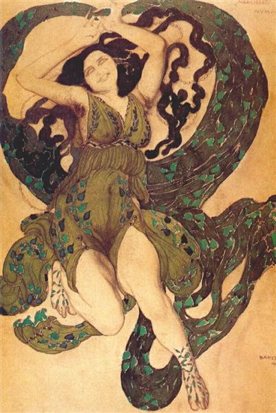Nymph Costume Design for the ballet in one act Narcisse Diaghilev (Subtitle), 1911 - Leon Bakst