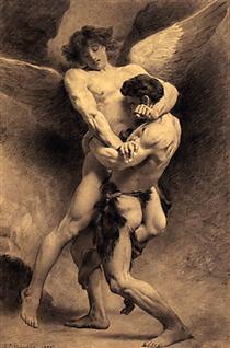 Jacob Wrestling the Angel - Leon Bonnat