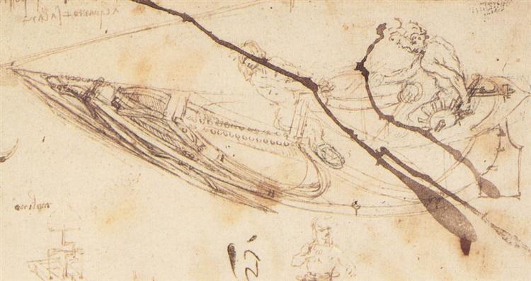 Designs for a Boat, c.1485 - Léonard de Vinci