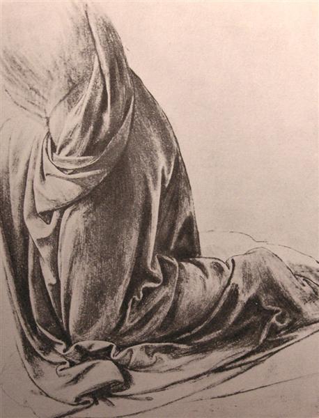 Drawing of drapery, c.1500 - 達文西