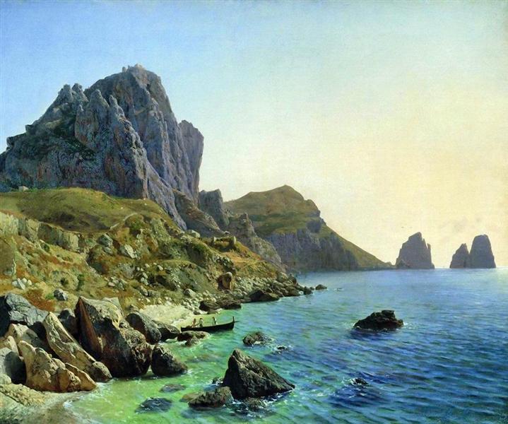 On the island of Capri. Coastal cliffs., 1859 - Lew Felixowitsch Lagorio