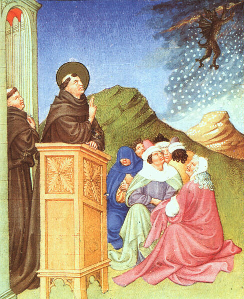 St. Anthony of Padua Stilling a Storm, 1408 - Limbourg brothers