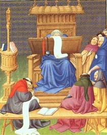 Diocrès Expounding the Scriptures - Limbourg brothers