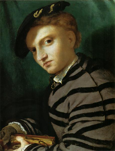 Portrait of a Young Man With a Book, 1527 - Лоренцо Лотто