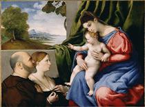 A Virgem e a Criança com Dois Benfeitores - Lorenzo Lotto