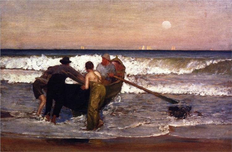Pushing Off the Boat at Sea Bright, New Jersey, 1887 - Louis Comfort Tiffany
