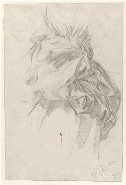 Study of drapery for "sacrifice to the Fatherland" - Luc-Olivier Merson