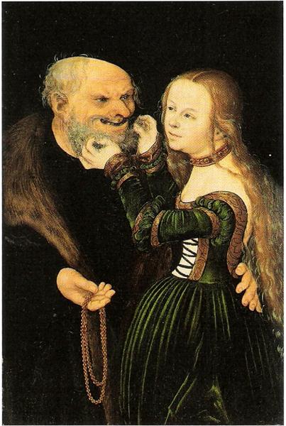 The old man in love, c.1525 - Lucas Cranach, o Velho