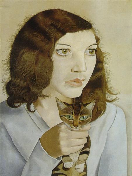 Girl with a Kitten, 1947 - 盧西安‧佛洛伊德