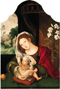 Madonna and Child playing with the veil - Mabuse