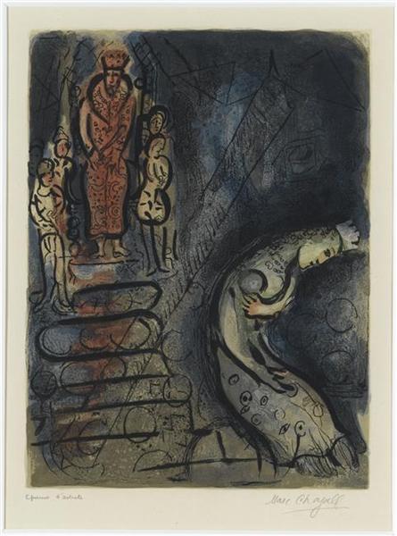 Ahasuerus sends Vasthi away, 1960 - Marc Chagall