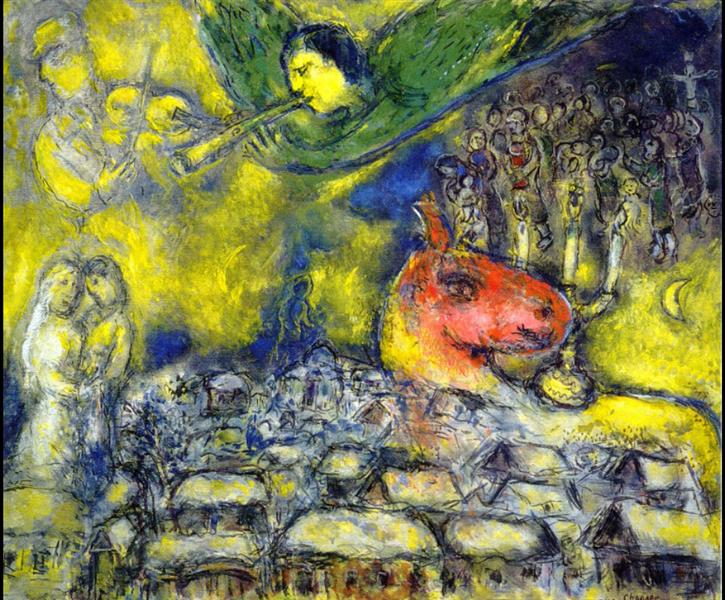 Angel over Vitebsk, 1977 - Marc Chagall