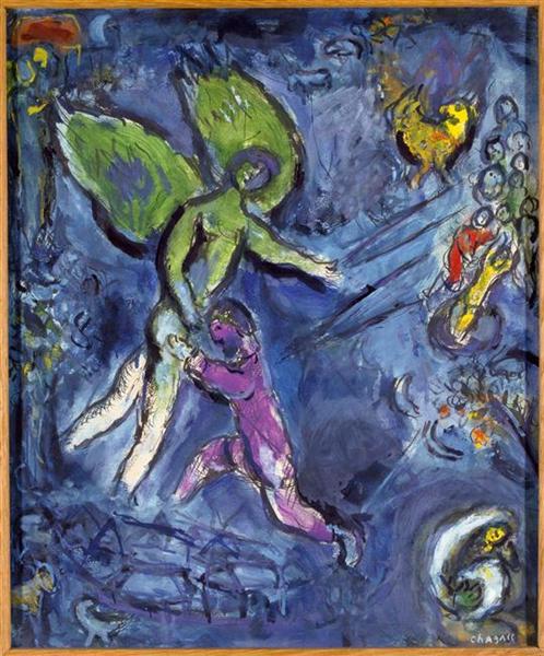 Jacob Wrestling with the Angel, c.1963 - Marc Chagall - WikiArt.org
